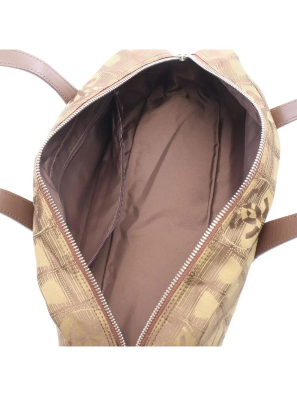 Chanel New Travel Line Khaki Leather Boston